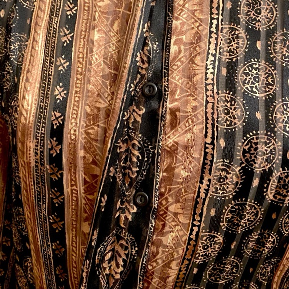 Yves St. Clair Vintage Brown Black Geometric High Neck Long Sleeve Career Top 8 - Picture 4 of 10